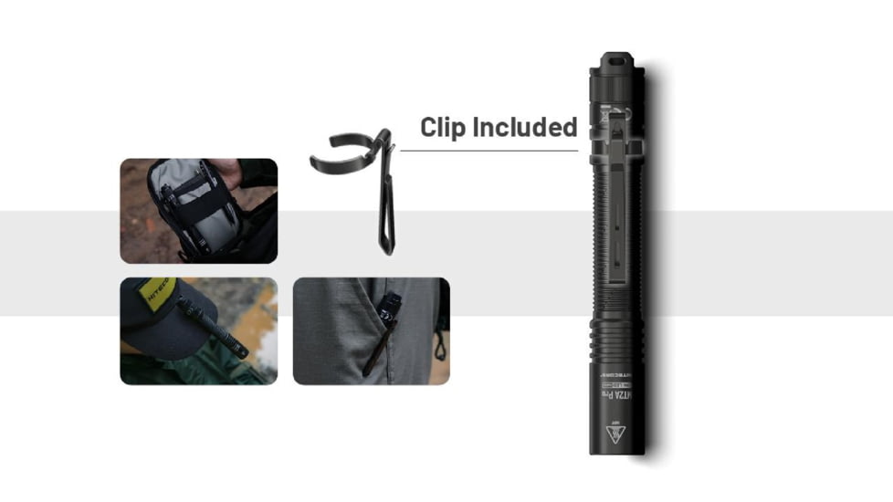 Nitecore MT2A Pro LED EDC Rechargeable Flashlight, AA, 1000 Lumen, Black, FL-NITE-MT2APRO
