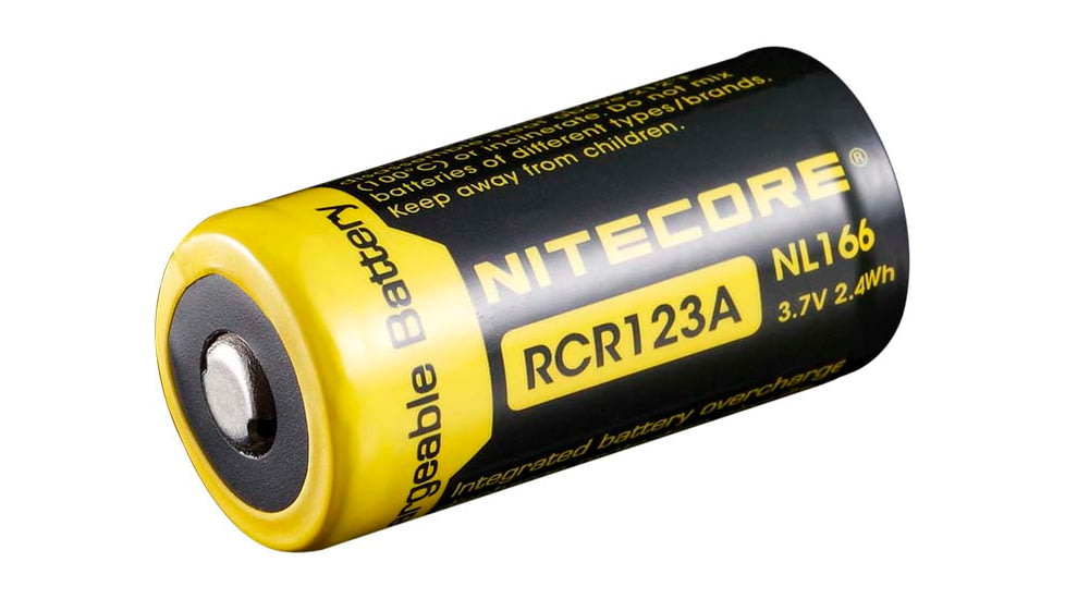 Nitecore NL166 650mAh Rechargeable Li-ion RCR123A 16340 Battery, Yellow, 6952506490318