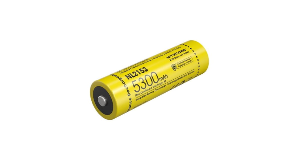 Nitecore NL2153 5300mAh Rechargeable 21700 Battery, Yellow, BAT-NITE-21700-NL2153