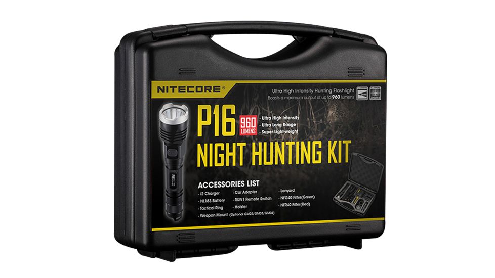 Nitecore P16 Night Hunting Kit, Black, P16-HUNTING-KIT