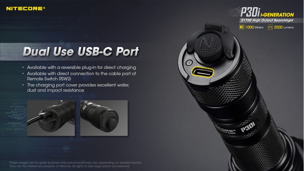 Nitecore P30i 2000 Lumen 1093 Yard Long Throw Flashlight Hunting Kit, Black, 6952506466269