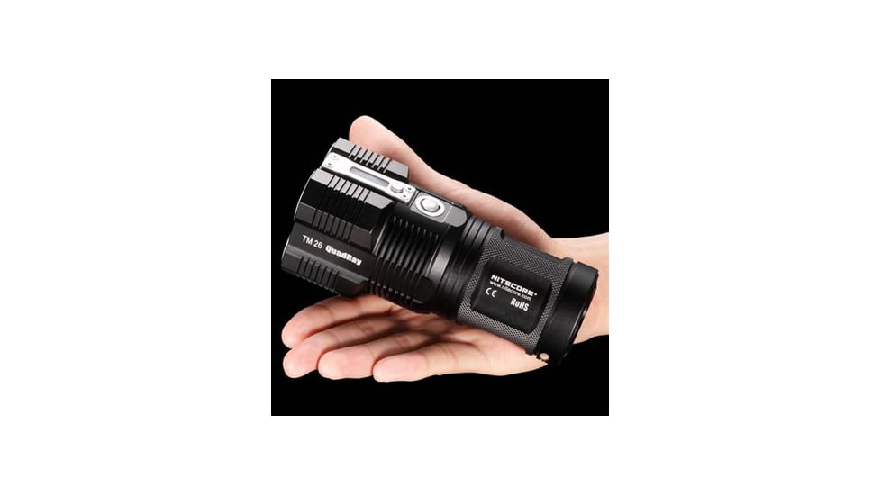 Nitecore Tiny Monster TM26 Quad Ray 3800 Lumens 4 x CREE XM-L2 LED Light, Black, Uses 4x 18650 or 8x CR123A NITECORE-TM26-XML2
