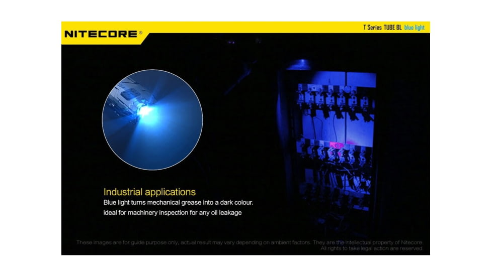 Nitecore TUBE 1 x Built0In Li-ion Battery Pack 500mW Blue LED USB-Rechargeable Tactical Keylight, 4 Lumens, Black, TUBE-BL