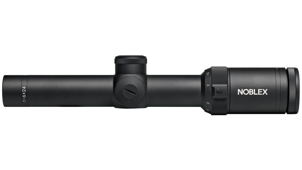 Noblex-Docter Optics Vector Rifle Scope, 1-6x24mm, 30mm Tube, Second Focal Plane, 1/4 MOA, MilDot Reticle, Black, 56438