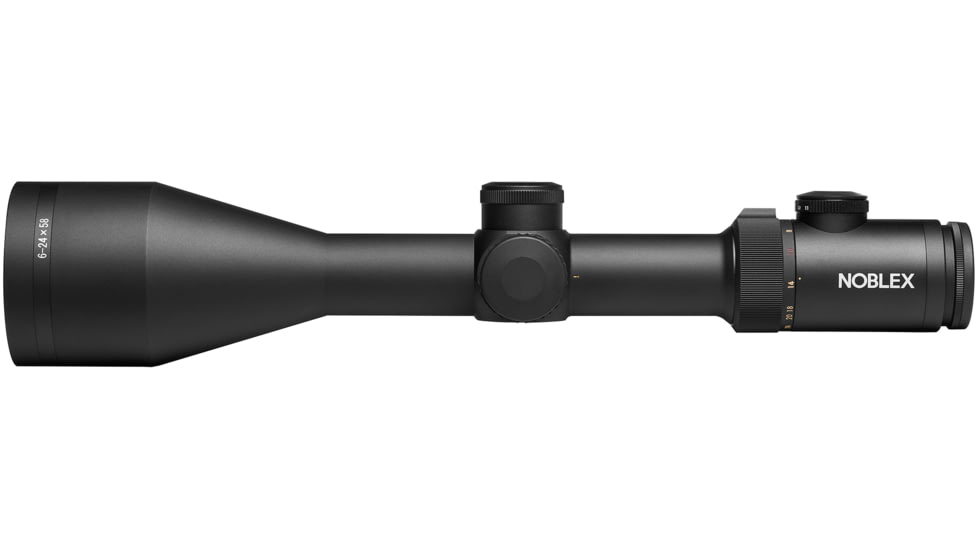 Noblex-Docter Optics Vector Rifle Scope, 6-24x58mm, 30mm Tube, Second Focal Plane, 1/8 MOA, MilDot Reticle, Black, 56458