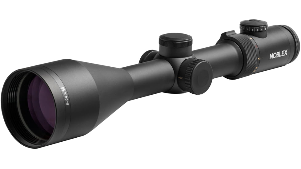 Noblex-Docter Optics Vector Rifle Scope, 6-24x58mm, 30mm Tube, Second Focal Plane, 1/8 MOA, MilDot Reticle, Black, 56458