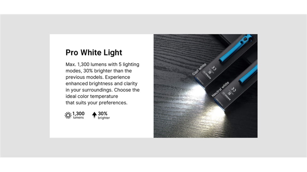 Olight Arkfeld Pro LED Rechargeable Flashlight / UV Light &amp; Green Laser, 1300 Lumen, Black, FL-OL-ARKFELDPRO-CWBK