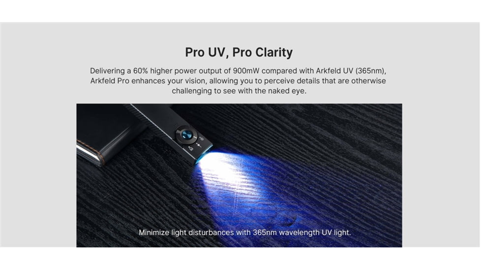 Olight Arkfeld Pro LED Rechargeable Flashlight / UV Light &amp; Green Laser, 1300 Lumen, Black, FL-OL-ARKFELDPRO-CWBK