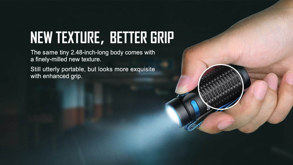 Olight Baton 3 Rechargeable EDC LED Flashlight, Cool White, 1200 Lumens, Black, FL-OL-BATON3-BK