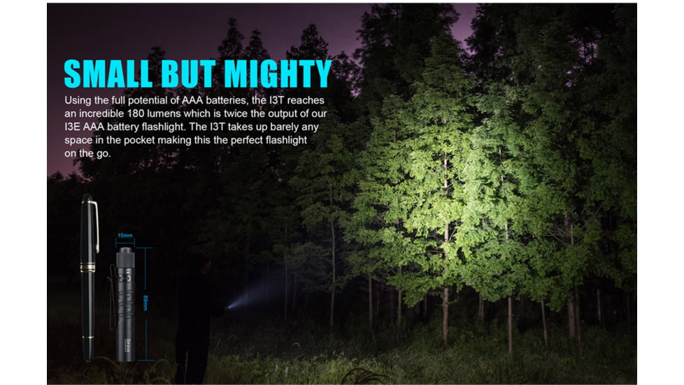 Olight I3T Dual-Output Slim EDC LED Flashlight, Black, FL-OL-I3T