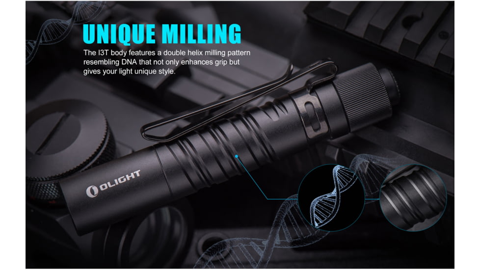 Olight I3T Dual-Output Slim EDC LED Flashlight, Black, FL-OL-I3T