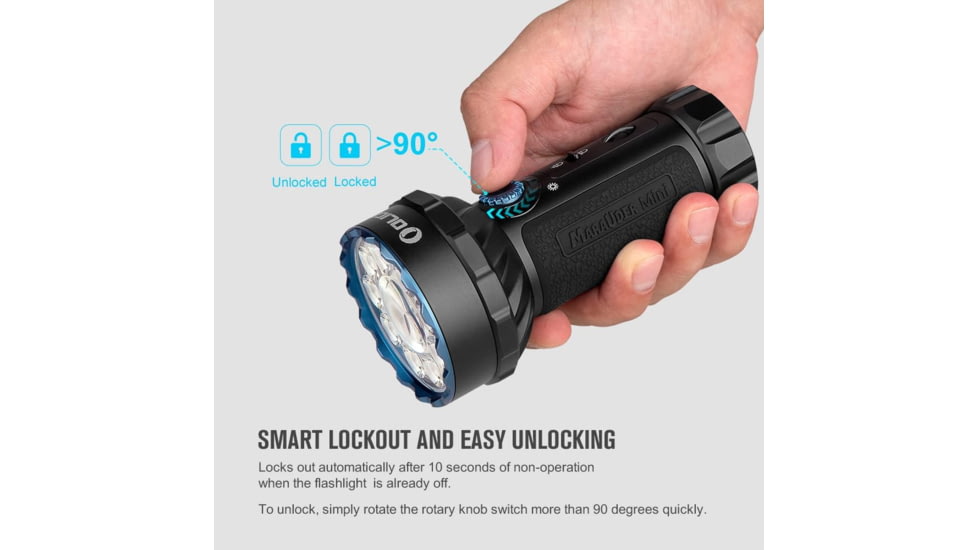 Olight Marauder Mini, Rechargeable Hand, held Flashlight, RGB Light, 7,000 Lumens, Black, MARAUDERMINI