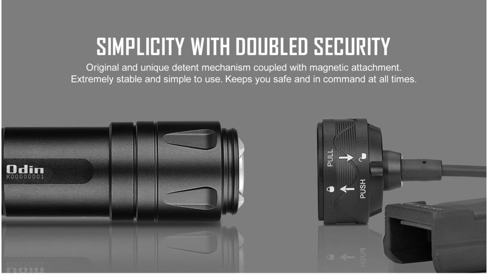 Olight Odin Rechargeable LED Flashlight, Natural White, 2000 Lumens, Black, FL-OL-ODIN-BK
