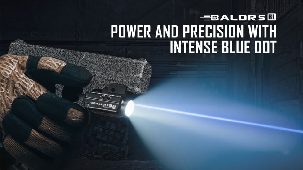 Olight Olight Baldr S BL 800 Lumen Tactical Flashlight with Blue Laser Sight, Black, FL-OL-BALDRS-BLUE-BK