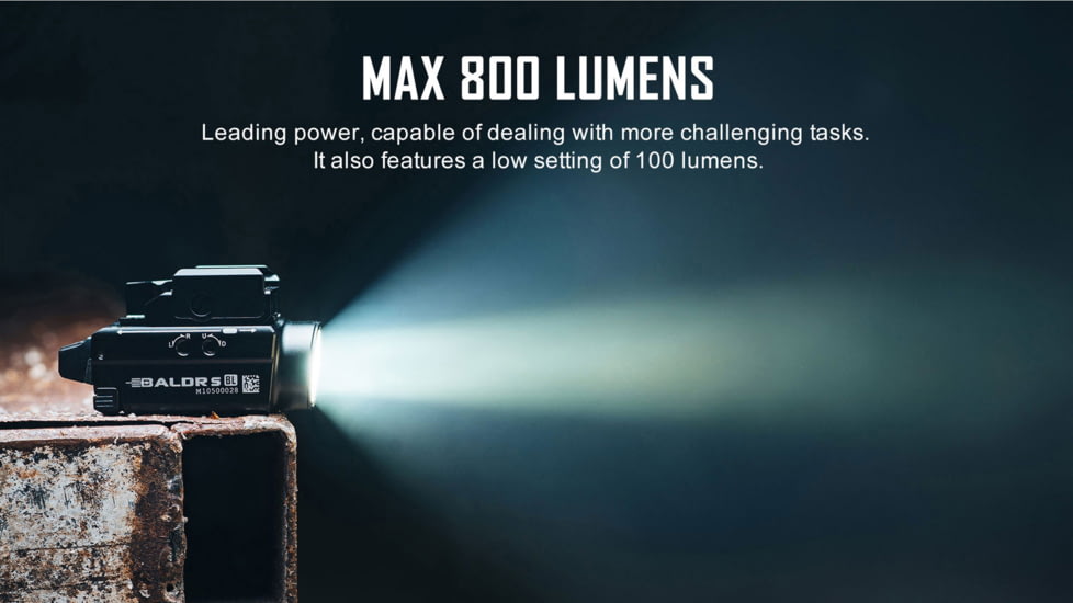 Olight Olight Baldr S BL 800 Lumen Tactical Flashlight with Blue Laser Sight, Black, FL-OL-BALDRS-BLUE-BK