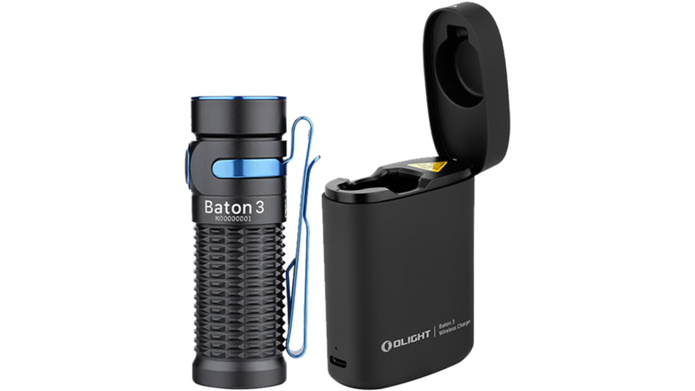 Olight Baton 3 Premium Edition 1200 Lumens LED EDC Flashlight with Wireless Charging Case
