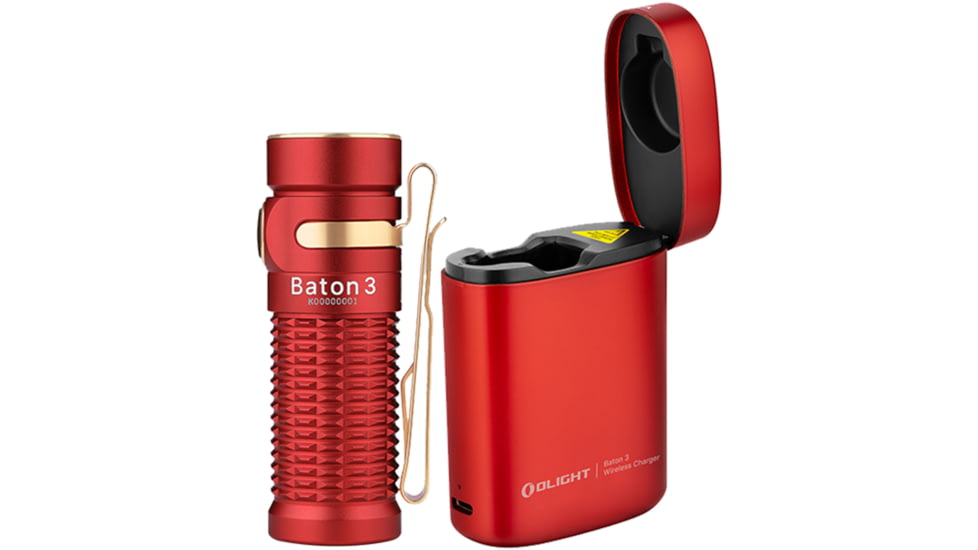 Olight Baton 3 Premium Edition 1200 Lumens LED EDC Flashlight with Wireless Charging Case