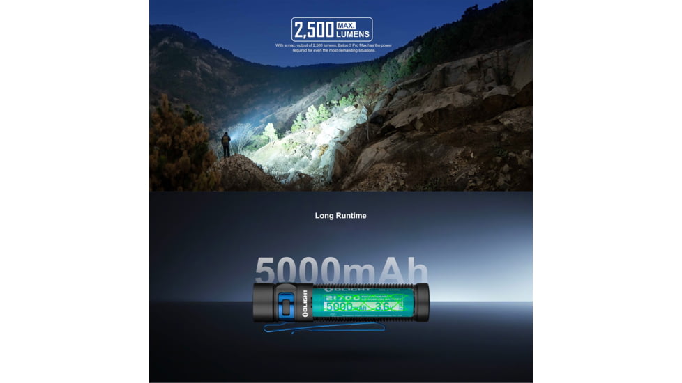 Olight Baton 3 Pro Max 2500 Lumens LED Rechargeable EDC Flashlight
