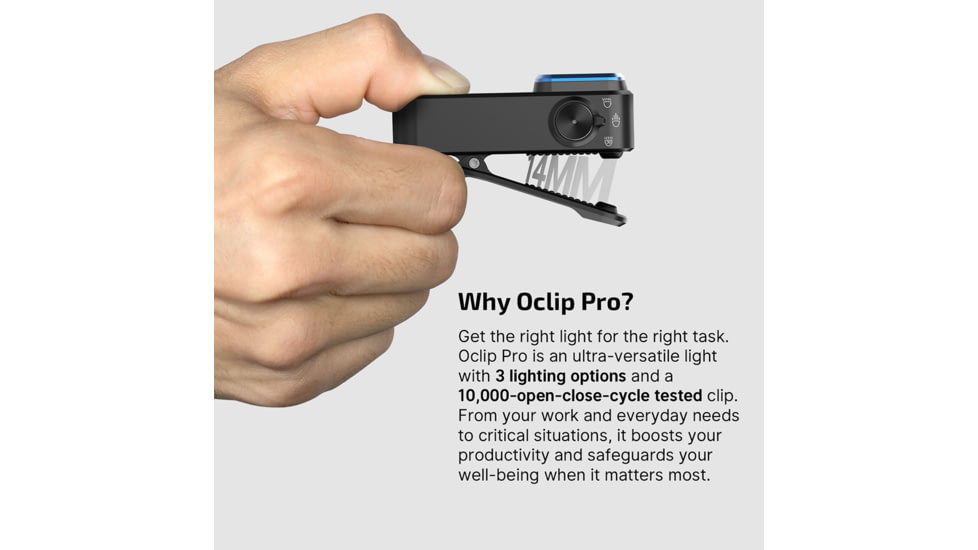 Olight Oclip Pro 600 Lumens Rechargeable Black
