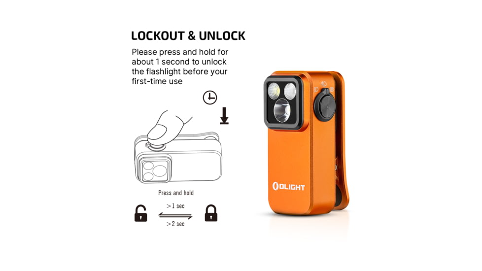 Olight Oclip Pro 600 Lumens Rechargeable Orange