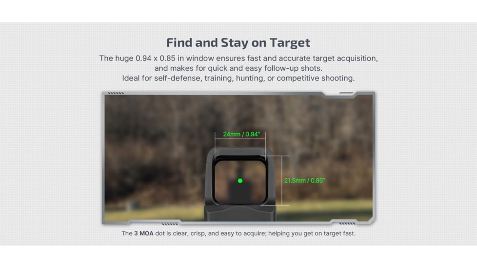 Olight Osight Red Dot Sight, 3 MOA Red Dot, Black, 6975498004073