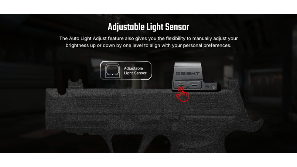 Osight S 1x17-21mm Reflex Red Dot Sight, 2 MOA Dot, Black, Osight S