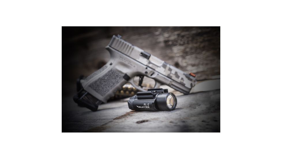Olight PL-2 Valkyrie Rail Mounted LED Pistol Light, Picatinny and Glock Rails, CREE XHP35 HI CW LED, 1200 Lumens, Includes 2 x CR123As, Black, PL-2-VALKYRIE