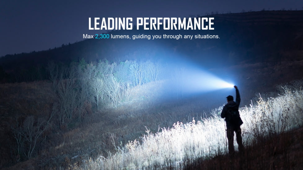 Olight Warrior 3S Rechargeable Tactical LED Flashlight, White, 2300 Lumens, Black, FL-OL-WARRIOR3S-BK