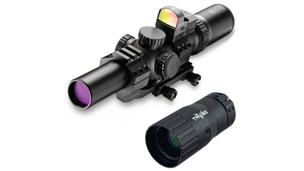 OP Exclusive - Burris 1X-4X-24mm ill,FFire3, PEPR Rifle Scope, Blk Out, 200465 w/ Trybe Optics Enhancer - Magnification Doubler