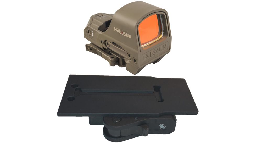 OP Exclusive - Holosun HS510C 1x Open Reflex Sight, Green Dual Reticle, Flat Dark Earth, HS510C-FDE-G with American Defense Manufacturing Holosun 510C Quick Detach Mount