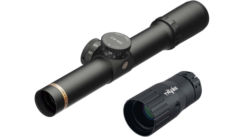 Leupold Competition FX-4.5HD Service Rifle 4.5x24mm Rifle Scope, 30 mm Tube, SFP, Black, Matte, Non-Illuminated HPR-1 Reticle, MOA Adjustment, w/ TRYBE Optics Enhancer, 176284-KIT1