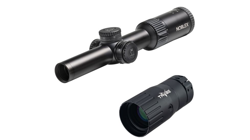 OP Exclusive - Noblex-Docter Optics N6 Rifle Scope, 1-6x24mm, 30mm Tube, 4i Reticle, Black, 56804 w/ Trybe Optics Enhancer - Magnification Doubler