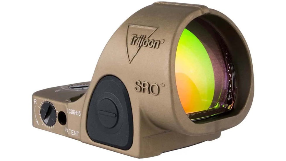 Trijicon SRO 1x25x22.5mm Red Dot Sight 1.0 MOA Red Dot, Adjustable LED, Coyote Brown Anodized, SRO1-C-2500021