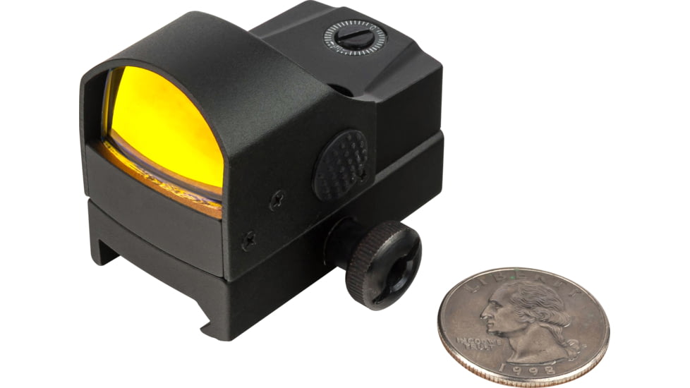 OpticsPlanet Exclusive Red Dot Mini Reflex Sight, 5 MOA Dot, Black, 12132