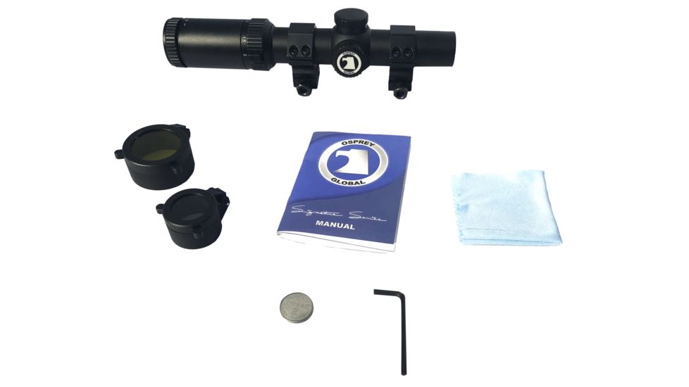 Osprey Global 1-4X24 Mil Dot Reticle, Black 1-4x24