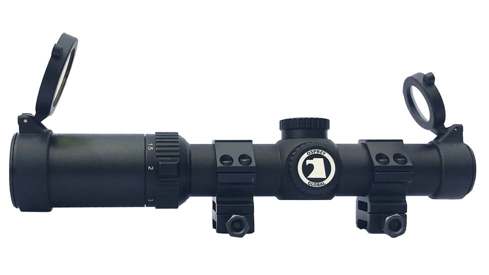 Osprey Global 1-4X24 Mil Dot Reticle, Black 1-4x24