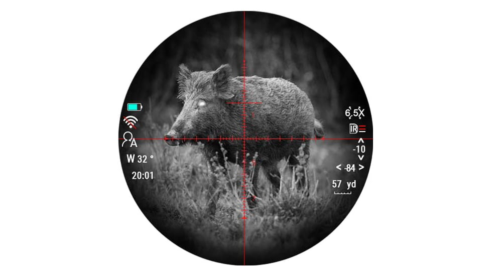 PARD Optics DS35 Day and Night Vision Rifle Scope, Laser Range Finder, 5.6x70mm, 940nm IR, 2560x1440 px, Multiple Reticles, Black, DS35-70RF-940