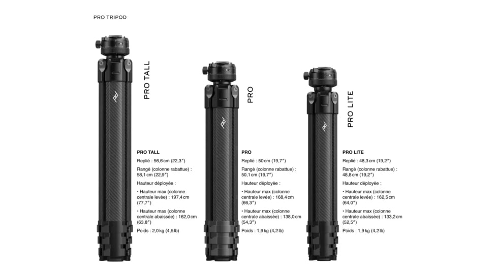 Peak Design Pro Tail Tripod, Black, PT-T-BK-1