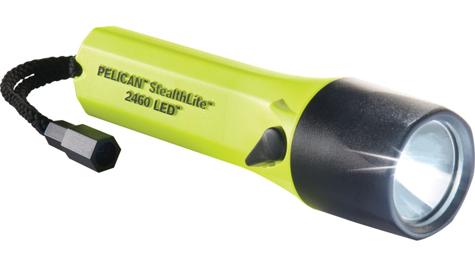 Pelican 2461B StealthLite LED Flashlight, 183 Lumens, with Battery Only, Yellow 2460-040-245