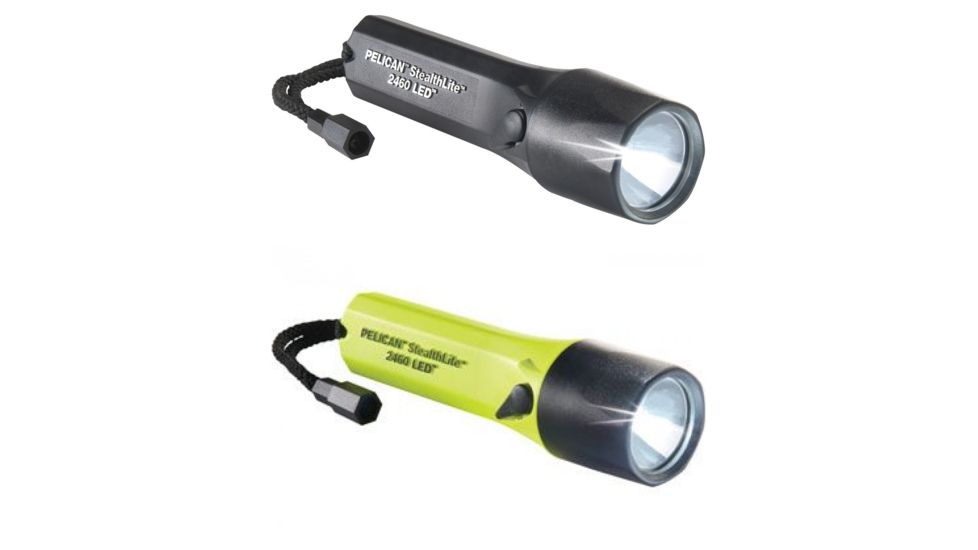 Pelican StealthLite 2460 Rechargeable LED Flashlight, Black, Yellow