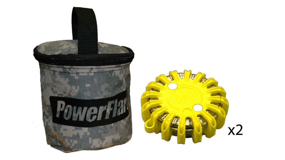 Powerflare PF-200 Softpack,  2 Safety Lights,Infrared LED,ACU Bag,2 Batteries, Yellow Shell SP2ACU-I-Y