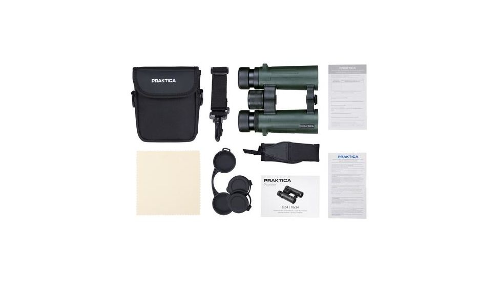 Praktica Pioneer 10x34 Binoculars, Green PRA130