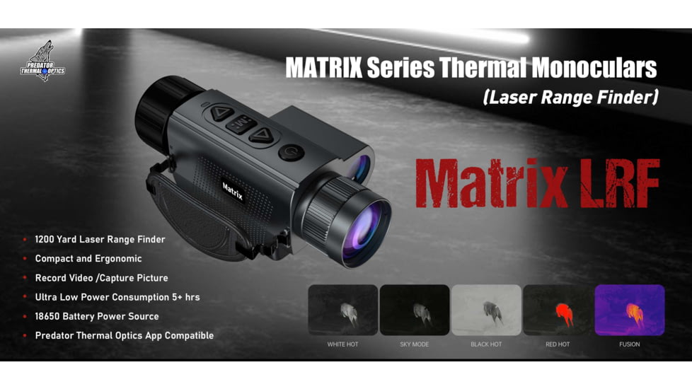 Predator Thermal Optics Matrix LRF 1.5-12x15mm Thermal Monocular