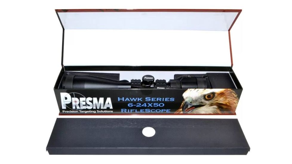 Presma Hawk Series 6-24X50 Precision Scope, RGB RXR Glass Reticle, Black, PRHA021