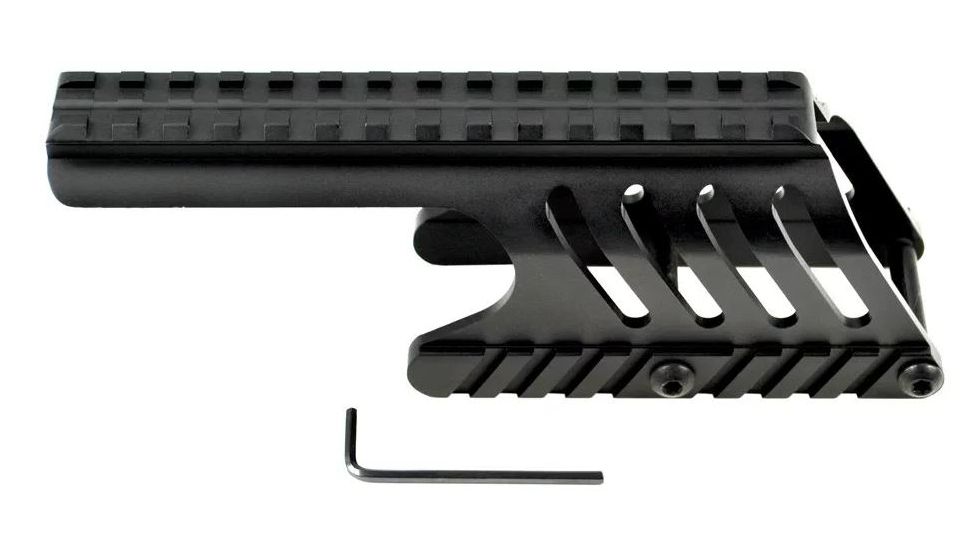 Sniper Tactical Saddle Scope Sight Weaver/Picatinny Rail Mount For Remington 870 Compatible, Black, MRM87