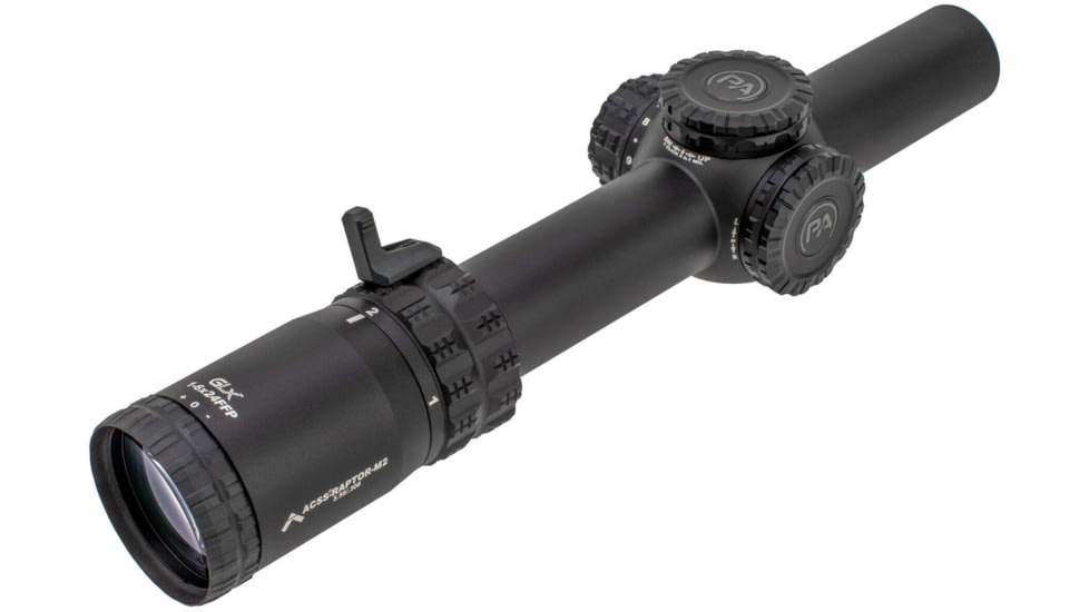 Primary Arms The GLx 1-6x24mm Rifle Scope, 1.18 inch Tube, First Focal Plane, ACSS Raptor M6, Black, 610135