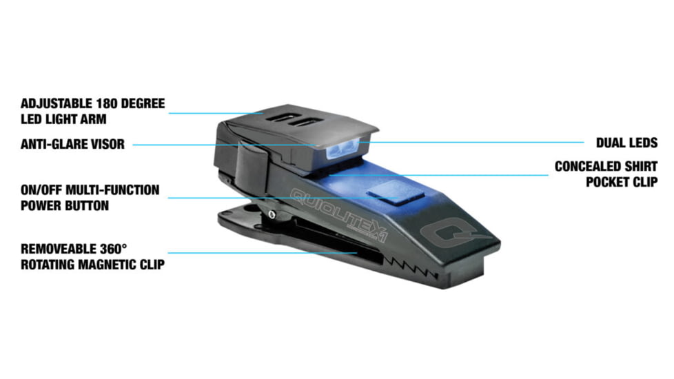 Quiqlite QuiqLiteX1 LED Light, Blue/White, QL-QX1BW3