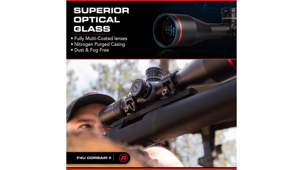 Red-Line Optics F4U Corsair II 5-30x56mm Rifle Scope, 34mm Tube, First Focal Plane, Zero Stop, Illuminated Tactical/Hunting Reticle, Black/Red, O2-Z846-JLNG