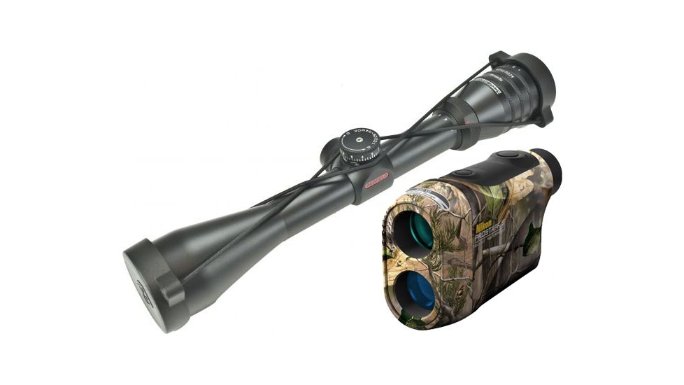 Redfield Revenge 3-9x42mm Dial-N-Shoot Rifle Scope - Matte Black, Accu-Ranger Accu-Plex Reticle 117853 w/ Nikon ProStaff 3 Laser Rangefinder, APG Camo 8391