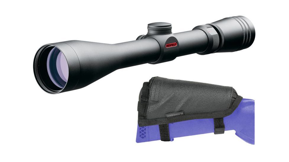 Redfield Revolution 3-9x50mm Matte 4-Plex Rifle Scope w/ BlackHawk Tactical Cheek Pad, Adjustable, HawkTex Material - Black 90CP01BK